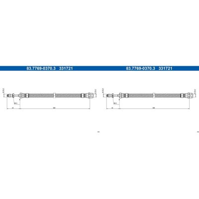 2x Ate Bremsschlauch 369mm Hinten Passend Für Mercedes-benz C-klasse: Bremsschlauch A.b.s.: Sl1161 Ate: 83776903703 Delphi: Lh7606 Kamoka: 1170480 Mer 2x Ate Bremsschlauch 369mm Hinten Passend Für Mercedes-benz C-klasse: Bremsschlauch A.b.s.: Sl1161 Ate: 83776903703 Delphi: Lh7606 Kamoka: 1170480 Mer