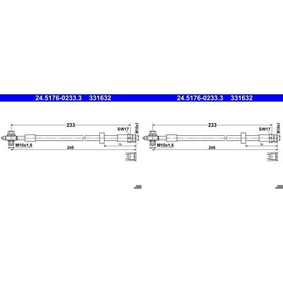 2x Ate Bremsschlauch Bremsschläuche Schläuche 245mm Hinten Passend Für Audi A1: Bremsschlauch A.b.s.: Sl1818 Ate: 24517602333 Bogap: A3124139 Bosch: 1 2x Ate Bremsschlauch Bremsschläuche Schläuche 245mm Hinten Passend Für Audi A1: Bremsschlauch A.b.s.: Sl1818 Ate: 24517602333 Bogap: A3124139 Bosch: 1
