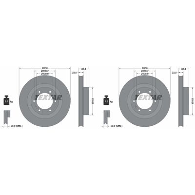 2x Textar Pro Bremsscheiben 338mm Innenbelüftet Vorne Passend Für Toyota 4 Land: Bremsscheibe A.b.s.: 18131 Ackoja: A7040026 Aisin: A6f159s Ashika: 60 2x Textar Pro Bremsscheiben 338mm Innenbelüftet Vorne Passend Für Toyota 4 Land: Bremsscheibe A.b.s.: 18131 Ackoja: A7040026 Aisin: A6f159s Ashika: 60