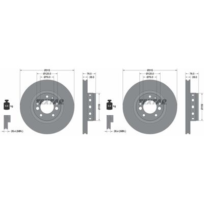 2x Textar Bremsscheiben 315mm Außenbelüftet Vorne Passend Für Bmw 5 92070900: Bremsscheibe A.b.s.: 16333 Ashika: 60000121c Bmw: 2226385 Bmw: 341122263 2x Textar Bremsscheiben 315mm Außenbelüftet Vorne Passend Für Bmw 5 92070900: Bremsscheibe A.b.s.: 16333 Ashika: 60000121c Bmw: 2226385 Bmw: 341122263