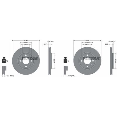 2x Textar Bremsscheiben 244mm Vorne Passend Für Renault 21 92049500: Bremsscheibe A.b.s.: 15864 Ate: 24012001351 Bosch: 0986478278 Brembo: 09493014 Ca 2x Textar Bremsscheiben 244mm Vorne Passend Für Renault 21 92049500: Bremsscheibe A.b.s.: 15864 Ate: 24012001351 Bosch: 0986478278 Brembo: 09493014 Ca
