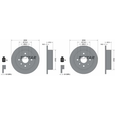 2x Textar Pro Bremsscheiben 258mm Voll Hinten Passend Für Chevrolet Lacetti Nubi: Bremsscheibe A.b.s.: 17686 Abakus: 23104106 Abakus: 231041062 Aisin: 2x Textar Pro Bremsscheiben 258mm Voll Hinten Passend Für Chevrolet Lacetti Nubi: Bremsscheibe A.b.s.: 17686 Abakus: 23104106 Abakus: 231041062 Aisin:
