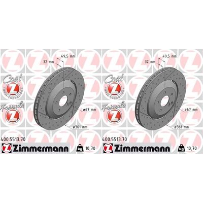 2x Zimmermann Formula Z Bremsscheiben 361mm 2-teilig Vorne Passend Für Mercedes: Bremsscheibe A.b.s.: 18688 Brembo: 09954733 Magneti Marelli: 36040612 2x Zimmermann Formula Z Bremsscheiben 361mm 2-teilig Vorne Passend Für Mercedes: Bremsscheibe A.b.s.: 18688 Brembo: 09954733 Magneti Marelli: 36040612