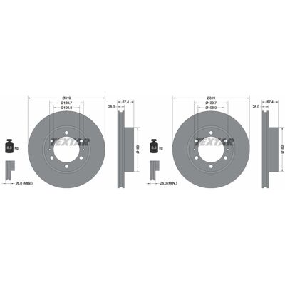 2x Textar Pro Bremsscheiben 319mm Innenbelüftet Vorne Passend Für Toyota Hilux: Bremsscheibe A.b.s.: 18624 Abakus: 23103380 Ackoja: A7040025 Aisin: A6 2x Textar Pro Bremsscheiben 319mm Innenbelüftet Vorne Passend Für Toyota Hilux: Bremsscheibe A.b.s.: 18624 Abakus: 23103380 Ackoja: A7040025 Aisin: A6