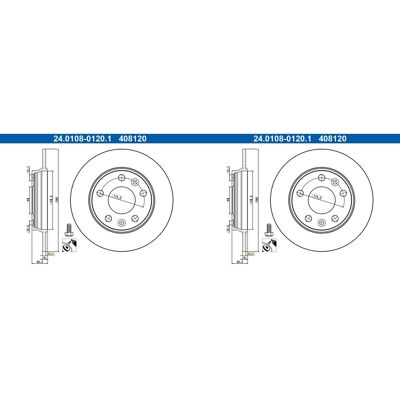 2x Ate Bremsscheiben 260mm Voll Hinten Passend Für Renault Zoe 24.0108-0120.1: Bremsscheibe A.b.s.: 18939 Ashika: 61000734c Ate: 24010801201 Blue Prin 2x Ate Bremsscheiben 260mm Voll Hinten Passend Für Renault Zoe 24.0108-0120.1: Bremsscheibe A.b.s.: 18939 Ashika: 61000734c Ate: 24010801201 Blue Prin