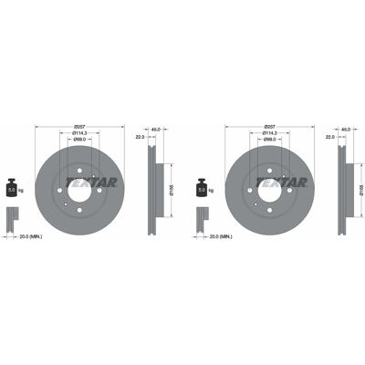 2x Textar Bremsscheiben 257mm Innenbelüftet Vorne Passend Für Hyundai Sonata 9: Bremsscheibe A.b.s.: 16194 Ashika: 6000060c Ate: 24012201691 Car: 1429 2x Textar Bremsscheiben 257mm Innenbelüftet Vorne Passend Für Hyundai Sonata 9: Bremsscheibe A.b.s.: 16194 Ashika: 6000060c Ate: 24012201691 Car: 1429