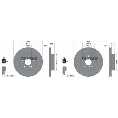 2x Textar Bremsscheiben 279mm Innenbelüftet Vorne Passend Für Toyota Previa 92: Bremsscheibe A.b.s.: 16942 Ashika: 6002296c Ate: 24012201831 Blue Prin 2x Textar Bremsscheiben 279mm Innenbelüftet Vorne Passend Für Toyota Previa 92: Bremsscheibe A.b.s.: 16942 Ashika: 6002296c Ate: 24012201831 Blue Prin