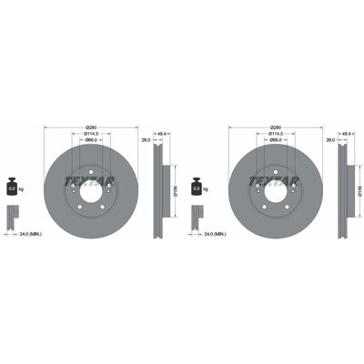2x Textar Pro Bremsscheiben 280mm Innenbelüftet Vorne Passend Für Nissan Cefiro: Bremsscheibe A.b.s.: 16639 Ashika: 6001174c Blue Print: Adn143117 Bos 2x Textar Pro Bremsscheiben 280mm Innenbelüftet Vorne Passend Für Nissan Cefiro: Bremsscheibe A.b.s.: 16639 Ashika: 6001174c Blue Print: Adn143117 Bos