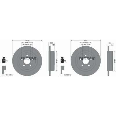 2x Textar Pro Bremsscheiben 270mm Voll Hinten Passend Für Chrysler Pt 92277903: Bremsscheibe A.b.s.: 17953 Aisin: P6r1571s Ashika: 6109990c Blue Print 2x Textar Pro Bremsscheiben 270mm Voll Hinten Passend Für Chrysler Pt 92277903: Bremsscheibe A.b.s.: 17953 Aisin: P6r1571s Ashika: 6109990c Blue Print