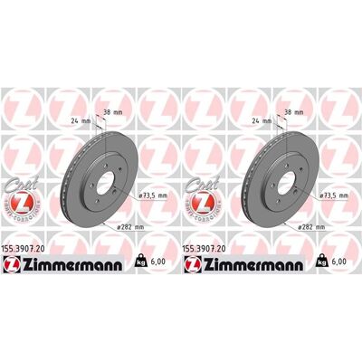 2x Zimmermann Bremsscheiben 282mm Innenbelüftet Vorne Passend Für Chrysler Voyag: Bremsscheibe A.b.s.: 16241 A.b.s.: 17033 Aisin: P6f1575s Ap Xenergy: 2x Zimmermann Bremsscheiben 282mm Innenbelüftet Vorne Passend Für Chrysler Voyag: Bremsscheibe A.b.s.: 16241 A.b.s.: 17033 Aisin: P6f1575s Ap Xenergy: