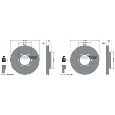2x Textar Bremsscheiben 285mm Innenbelüftet Vorne Passend Für Toyota Hiace 922: Bremsscheibe A.b.s.: 16656 Aisin: A6f299s Ashika: 60022047c Blue Print 2x Textar Bremsscheiben 285mm Innenbelüftet Vorne Passend Für Toyota Hiace 922: Bremsscheibe A.b.s.: 16656 Aisin: A6f299s Ashika: 60022047c Blue Print