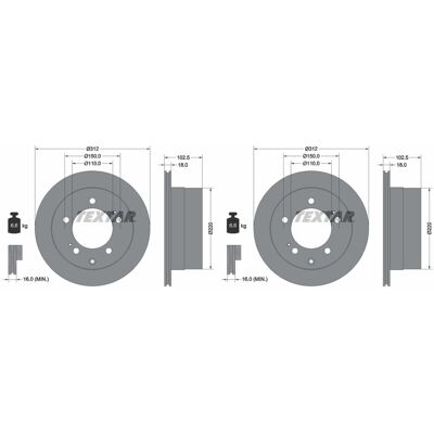 2x Textar Pro Bremsscheiben 312mm Innenbelüftet Hinten Passend Für Toyota Land: Bremsscheibe A.b.s.: 17176 Ashika: 6102260c Brembo: 09b64411 Fremax: B 2x Textar Pro Bremsscheiben 312mm Innenbelüftet Hinten Passend Für Toyota Land: Bremsscheibe A.b.s.: 17176 Ashika: 6102260c Brembo: 09b64411 Fremax: B