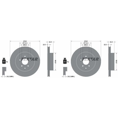 2x Textar Pro Bremsscheiben 322mm Innenbelüftet Hinten Passend Für Nissan 350z: Bremsscheibe A.b.s.: 17952 Ashika: 6101110c Ate: 24012202681 Blue Prin 2x Textar Pro Bremsscheiben 322mm Innenbelüftet Hinten Passend Für Nissan 350z: Bremsscheibe A.b.s.: 17952 Ashika: 6101110c Ate: 24012202681 Blue Prin