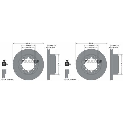 2x Textar Bremsscheiben 290mm Innenbelüftet Hinten Passend Für Renault Mascott M: Bremsscheibe A.b.s.: 17884 Ap Xenergy: X602972 Ashika: 61000726c Ate 2x Textar Bremsscheiben 290mm Innenbelüftet Hinten Passend Für Renault Mascott M: Bremsscheibe A.b.s.: 17884 Ap Xenergy: X602972 Ashika: 61000726c Ate