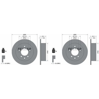 2x Textar Pro Bremsscheiben 262mm Voll Hinten Passend Für Hyundai Elantra Sonata: Bremsscheibe A.b.s.: 18280 Ate: 24011003381 Blue Print: Adg043161 Bo 2x Textar Pro Bremsscheiben 262mm Voll Hinten Passend Für Hyundai Elantra Sonata: Bremsscheibe A.b.s.: 18280 Ate: 24011003381 Blue Print: Adg043161 Bo