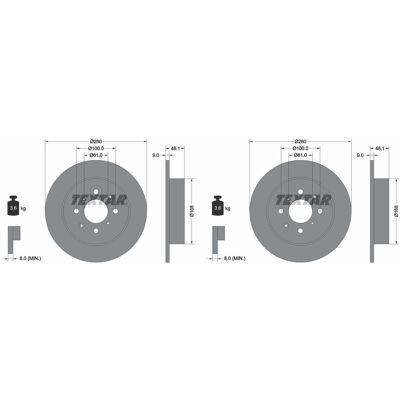 2x Textar Pro Bremsscheiben 260mm Voll Hinten Passend Für Honda Civic 92125403: Bremsscheibe A.b.s.: 17376 A.b.s.: 17377 Abakus: 23104302 Ackoja: A264 2x Textar Pro Bremsscheiben 260mm Voll Hinten Passend Für Honda Civic 92125403: Bremsscheibe A.b.s.: 17376 A.b.s.: 17377 Abakus: 23104302 Ackoja: A264