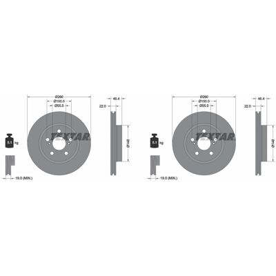 2x Textar Pro Bremsscheiben 260mm Innenbelüftet Vorne Passend Für Toyota Yaris: Bremsscheibe A.b.s.: 18927 Blue Print: Adbp430168 Brembo: 09e53011 Car 2x Textar Pro Bremsscheiben 260mm Innenbelüftet Vorne Passend Für Toyota Yaris: Bremsscheibe A.b.s.: 18927 Blue Print: Adbp430168 Brembo: 09e53011 Car