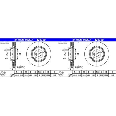 2x Ate Bremsscheiben 328mm Belüftet Vorne Passend Für Lexus Es Rx Toyota Camry R: Bremsscheibe A.b.s.: 18408 Abakus: 23103288 Ackoja: A7040024 Aisin: 2x Ate Bremsscheiben 328mm Belüftet Vorne Passend Für Lexus Es Rx Toyota Camry R: Bremsscheibe A.b.s.: 18408 Abakus: 23103288 Ackoja: A7040024 Aisin: