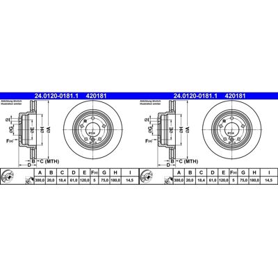 2x Ate 300,0mm Bremsscheiben Hinten Passend Für Bmw 5 24.0120-0181.1: Bremsscheibe A.b.s.: 16336 Aic: 53438 Ashika: 61000118c Ate: 24012001811 Bmw: 34 2x Ate 300,0mm Bremsscheiben Hinten Passend Für Bmw 5 24.0120-0181.1: Bremsscheibe A.b.s.: 16336 Aic: 53438 Ashika: 61000118c Ate: 24012001811 Bmw: 34