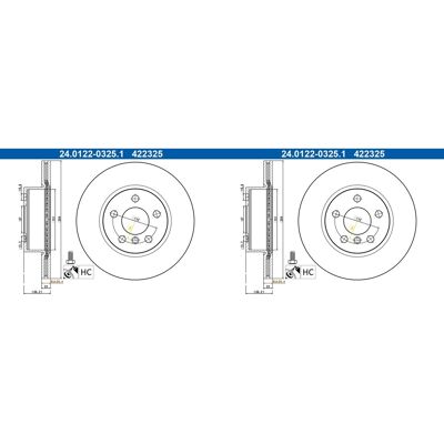 2x Ate 294,0mm Bremsscheiben Vorne Passend Für Bmw 3 24.0122-0325.1: Bremsscheibe A.b.s.: 18812 Abakus: 23103423 Ate: 24012203251 Blue Print: Adbp4301 2x Ate 294,0mm Bremsscheiben Vorne Passend Für Bmw 3 24.0122-0325.1: Bremsscheibe A.b.s.: 18812 Abakus: 23103423 Ate: 24012203251 Blue Print: Adbp4301