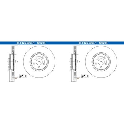 2x Ate 320mm Bremsscheiben Vorne Passend Für Ford Tourneo Transit 24.0125-0224: Bremsscheibe A.b.s.: 18835 Ashika: 60000383c Ate: 24012502241 Blue Pri 2x Ate 320mm Bremsscheiben Vorne Passend Für Ford Tourneo Transit 24.0125-0224: Bremsscheibe A.b.s.: 18835 Ashika: 60000383c Ate: 24012502241 Blue Pri