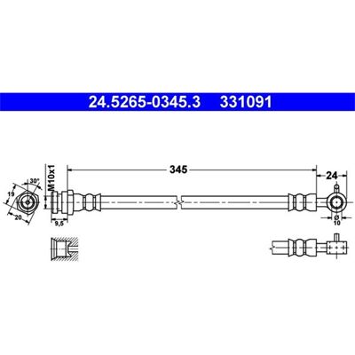 Ate Mazda MX-5 Bremsleitung - M10x1 Flansch Ate Mazda MX-5 Bremsleitung - M10x1 Flansch