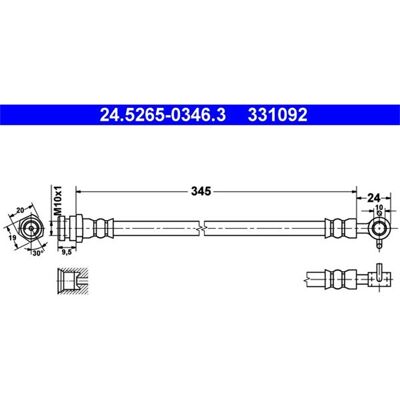 ATE 24.5265-0346.3 Bremsschlauch - Bremssystem ATE 24.5265-0346.3 Bremsschlauch - Bremssystem