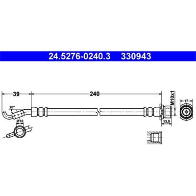 ATE Bremsleitung 240mm M10x1 für Toyota Avensis ATE Bremsleitung 240mm M10x1 für Toyota Avensis