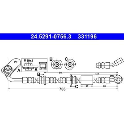 Ate Modell 5155067D00 Flexibler Bremsschlauch - Bremsschlauch Ate Modell 5155067D00 Flexibler Bremsschlauch - Bremsschlauch
