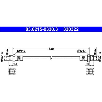 Ate Bremsschlauch 83.6215-0330.3: Bremsschlauch A.b.s.: Sl1518 Ate: 83621503303 Cofle: 92bhfe003 Ferrari: 101392 Ate Bremsschlauch 83.6215-0330.3: Bremsschlauch A.b.s.: Sl1518 Ate: 83621503303 Cofle: 92bhfe003 Ferrari: 101392