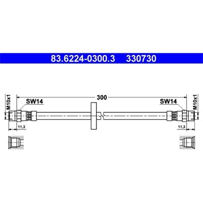 Ate Modell 83.6224-0300.3 Bremsschlauch - Bremstyp Ate Modell 83.6224-0300.3 Bremsschlauch - Bremstyp