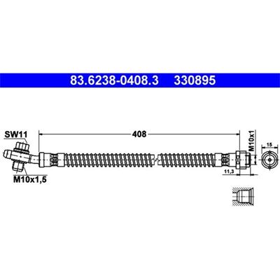 VAG Bremsleitung - Länge 408mm, M10x1,5, Paar VAG Bremsleitung - Länge 408mm, M10x1,5, Paar