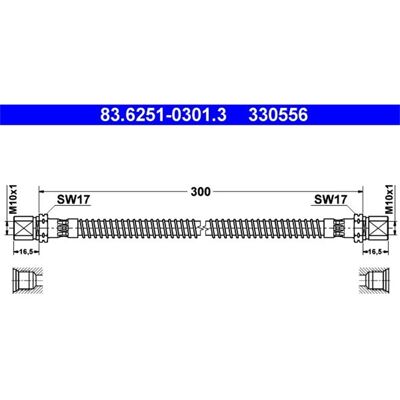 Ate Bremsschlauch - Porsche 944 968 - 83.6251-0301.3 Ate Bremsschlauch - Porsche 944 968 - 83.6251-0301.3