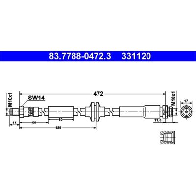 Ate Bremsleitung - 472mm M10x1 für Ford Kuga Ate Bremsleitung - 472mm M10x1 für Ford Kuga