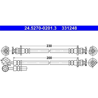 Ate Bremsleitung - Honda Civic - 200/230mm - M10x1 - Bremsleitung Ate Bremsleitung - Honda Civic - 200/230mm - M10x1 - Bremsleitung
