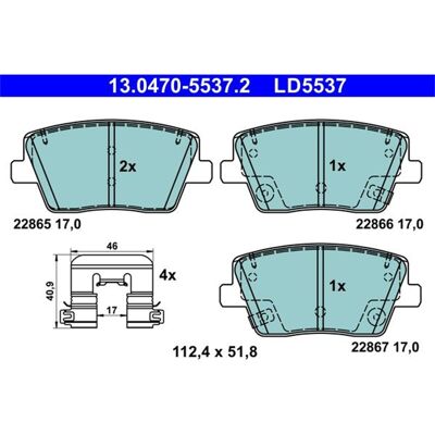 Ate Keramik Bremsbeläge - Hyundai I30 Hinten, Verschleißanzeige, Zubehör Ate Keramik Bremsbeläge - Hyundai I30 Hinten, Verschleißanzeige, Zubehör