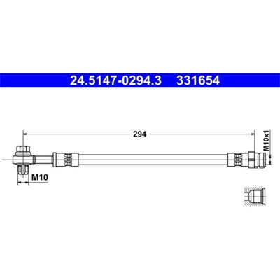Audi A4 B9 Bremsschlauch - 294mm M10x1.5 Befestigungsschraube Audi A4 B9 Bremsschlauch - 294mm M10x1.5 Befestigungsschraube