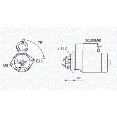 Magneti Marelli 063280045010 - Starter - 1,3kW, 12V, im Uhrzeigersinn Magneti Marelli 063280045010 - Starter - 1,3kW, 12V, im Uhrzeigersinn
