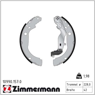 Zimmermann Bremsbacken Dacia Duster - 229mm Zimmermann Bremsbacken Dacia Duster - 229mm