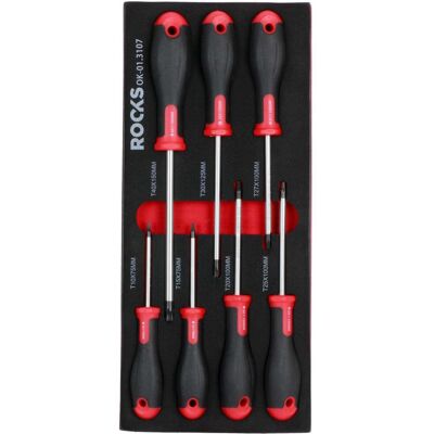 Rooks Werkstattwagen-schaum-einlage 1/3 T10-t40 Tx-schraubendreher-set 7-tlg.: Art-nr.: Ok-01.3107 Rooks Werkstattwagen-schaum-einlage 1/3 T10-t40 Tx-schraubendreher-set 7-tlg.: Art-nr.: Ok-01.3107