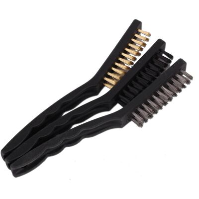 BGS 3x Drahtbürste Stahl- Messing- & Nylon-bürste 225mm Z.b. Für Bremssatel Kfz: BGS 3x Drahtbürste Stahl- Messing- & Nylon-bürste 225mm Z.b. Für Bremssatel Kfz: