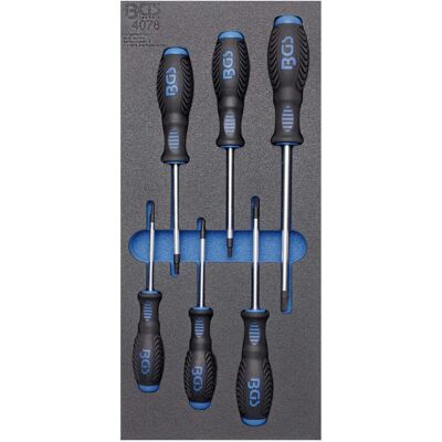 Bgs Werkstattwagen-einlage 1/3 T-profil T15-t40 Tx-schraubendreher-set 6-tlg.: Art-nr.: 4078 Bgs Werkstattwagen-einlage 1/3 T-profil T15-t40 Tx-schraubendreher-set 6-tlg.: Art-nr.: 4078