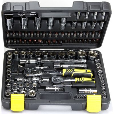 BandelOne Knarrenkasten Steckschlüssel-set Werkzeugkoffer 108-tlg E-profil Nüsse 1/4'' 1/2'': BandelOne Knarrenkasten Steckschlüssel-set Werkzeugkoffer 108-tlg E-profil Nüsse 1/4'' 1/2'':