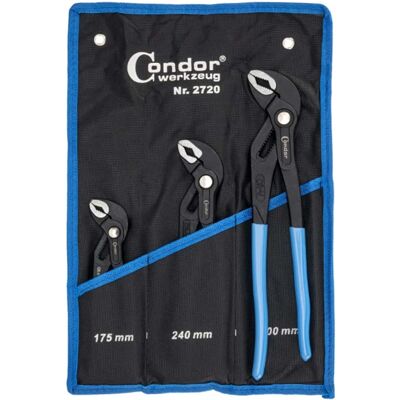 Condor Wasserpumpenzangen-satz Set 3-tlg. Wapu Zange Rohrzange 175-240-300mm: Condor Wasserpumpenzangen-satz Set 3-tlg. Wapu Zange Rohrzange 175-240-300mm: