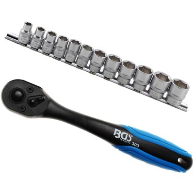 BGS technic KG Bgs Knarre Ratsche Hebelumschaltknarre+nuss-set 12-tlg. Sw 8-19mm 3/8'' Zoll: BGS technic KG Bgs Knarre Ratsche Hebelumschaltknarre+nuss-set 12-tlg. Sw 8-19mm 3/8'' Zoll: