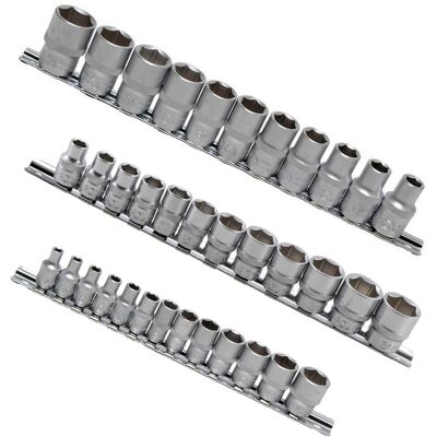 BGS technic KG 3x Bgs Steckschlüssel-einsatz-satz 6-kant 1/2 + 3/8 + 1/4 Zoll Sw 4-21mm 36-tlg.: BGS technic KG 3x Bgs Steckschlüssel-einsatz-satz 6-kant 1/2 + 3/8 + 1/4 Zoll Sw 4-21mm 36-tlg.: