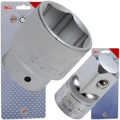 BGS technic KG Bgs 46 Mm Nuss 3/4'' + Adapter Reduzierung Auf 1/2'' Knarre Steckschlüssel Ratsche: BGS technic KG Bgs 46 Mm Nuss 3/4'' + Adapter Reduzierung Auf 1/2'' Knarre Steckschlüssel Ratsche: