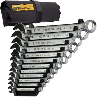 Proxxon Maul-ring-schrauben-schlüssel-satz 12-tlg. Zoll-werkzeug Mit Wand-halter: Proxxon Maul-ring-schrauben-schlüssel-satz 12-tlg. Zoll-werkzeug Mit Wand-halter: