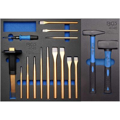 BGS technic KG Bgs Werkstattwagen-einlage Meißel Körner Splintentreiber-schlosser-hammer-satz: BGS technic KG Bgs Werkstattwagen-einlage Meißel Körner Splintentreiber-schlosser-hammer-satz: