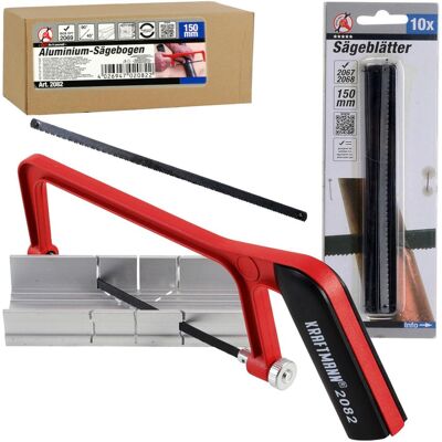 Hausmarke Kraftmann Alu-sägebogen Handsäge 145mm Schneidlade 10x Ersatz-sägeblätter: Hausmarke Kraftmann Alu-sägebogen Handsäge 145mm Schneidlade 10x Ersatz-sägeblätter: